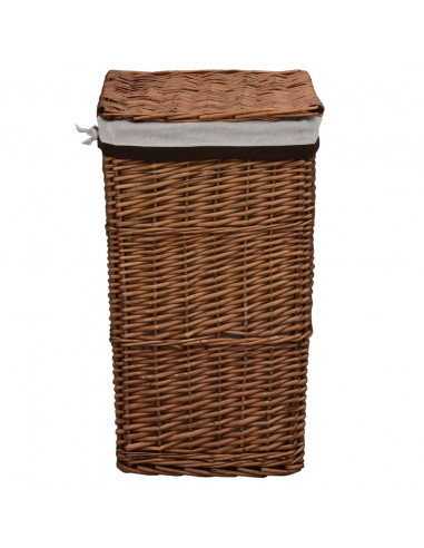 Cesto della Biancheria Impilabile Marrone in Salice