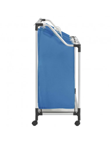 Portabiancheria con 4 Scomparti in Acciaio Blu