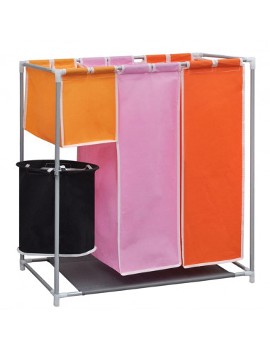 Portabiancheria a 3 Sezioni 2 pz con 1 Cestino Lavaggio