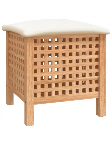 Sgabello da Bagno 48x47,5x52 cm in Legno Massello di Noce