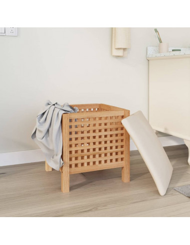 Sgabello da Bagno 48x47,5x52 cm in Legno Massello di Noce