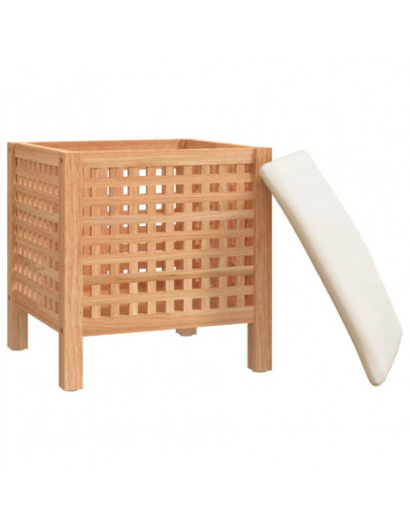 Sgabello da Bagno 48x47,5x52 cm in Legno Massello di Noce