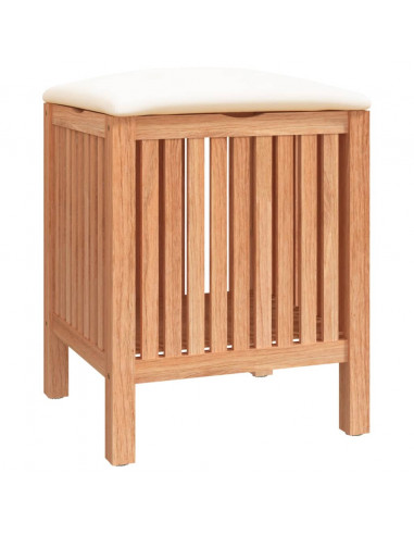 Sgabello da Bagno 40,5x40x52 cm in Legno Massello di Noce