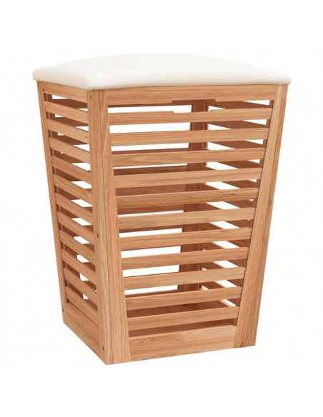Sgabello da Bagno 40,5x40,5x56 cm in Legno Massello di Noce