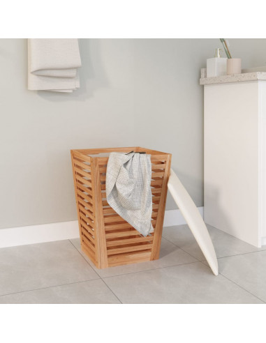 Sgabello da Bagno 40,5x40,5x56 cm in Legno Massello di Noce