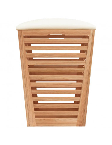 Sgabello da Bagno 40,5x40,5x56 cm in Legno Massello di Noce