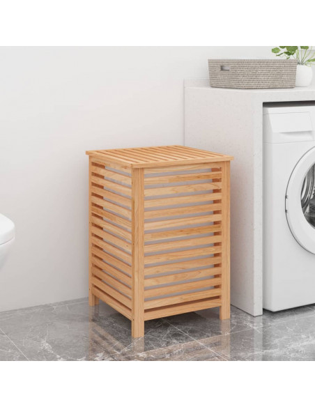 Cesto del Bucato 45x45x65 cm Legno Massello di Noce