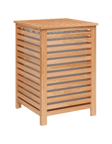 Cesto del Bucato 45x45x65 cm Legno Massello di Noce