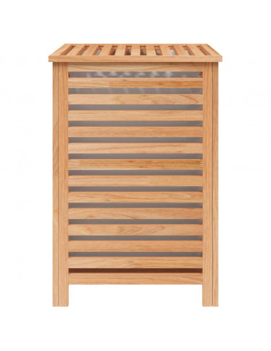 Cesto del Bucato 45x45x65 cm Legno Massello di Noce