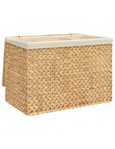 Cesto Portabiancheria a 3 Sezioni 75x42,5x52cm Giacinto d'Acqua