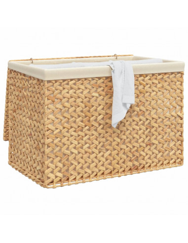 Cesto Portabiancheria a 3 Sezioni 75x42,5x52cm Giacinto d'Acqua