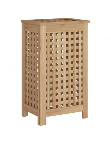 Cesto del Bucato 35x25x60 cm in Legno Massello di Teak
