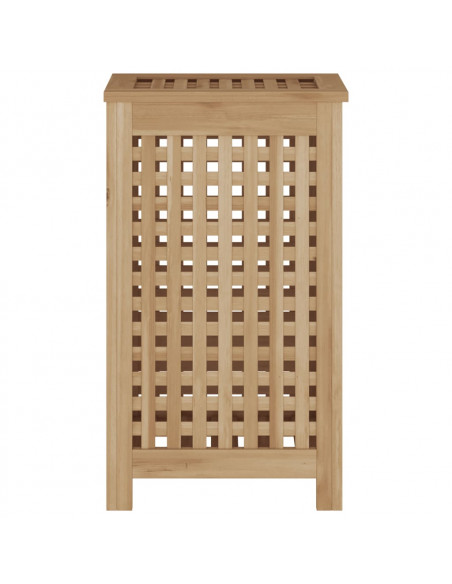 Cesto del Bucato 35x25x60 cm in Legno Massello di Teak
