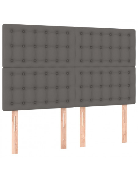 Testiere 4 pz Grigie 72x5x78/88 cm in Similpelle
