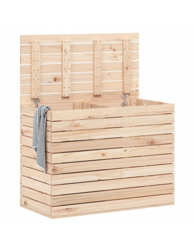 Cesto per Bucato 88,5x44x66 cm Legno Massello Pino