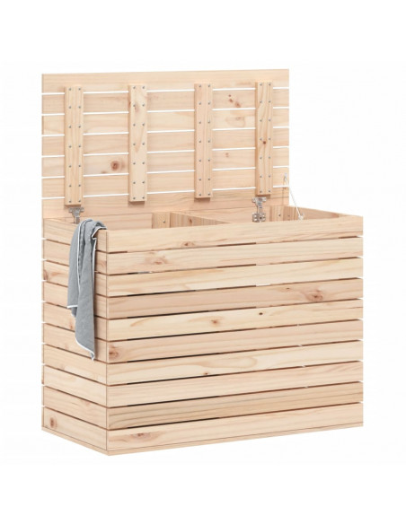 Cesto per Bucato 88,5x44x66 cm Legno Massello Pino