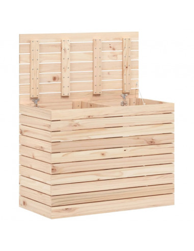 Cesto per Bucato 88,5x44x66 cm Legno Massello Pino
