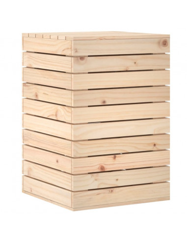 Cesto per Bucato 44x44x66 cm Legno Massello Pino