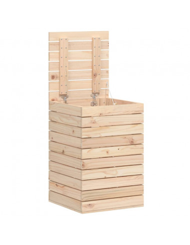 Cesto per Bucato 44x44x66 cm Legno Massello Pino