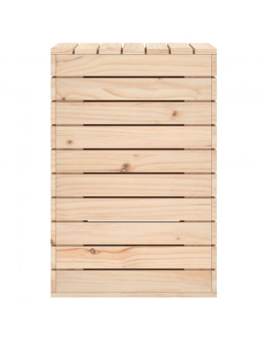 Cesto per Bucato 44x44x66 cm Legno Massello Pino
