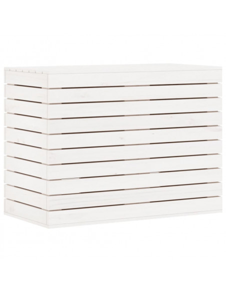 Cesto per Bucato Bianco 88,5x44x66 cm Legno Massello Pino