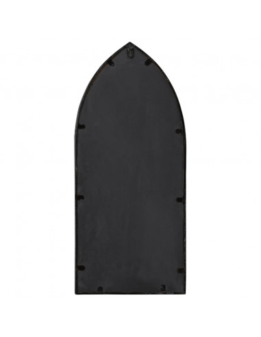 Specchio da Giardino Nero 70x30 cm in Ferro per Uso Esterno