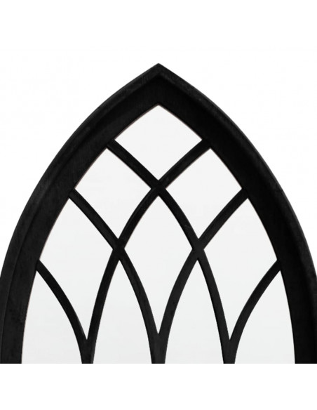 Specchio da Giardino Nero 70x30 cm in Ferro per Uso Esterno