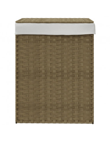 Cesto Portabiancheria con Coperchio 46x33x60 cm Polyrattan