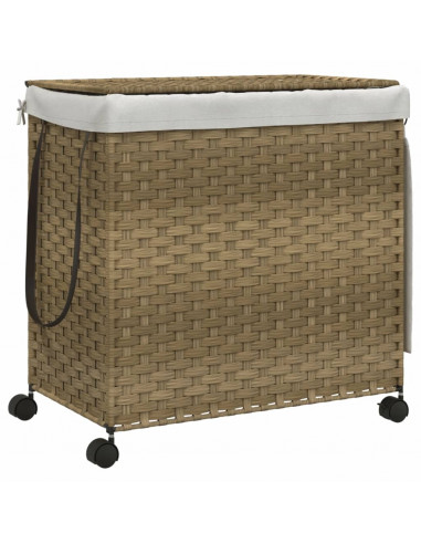 Cesto Portabiancheria con Ruote 60x35x60,5 cm Rattan