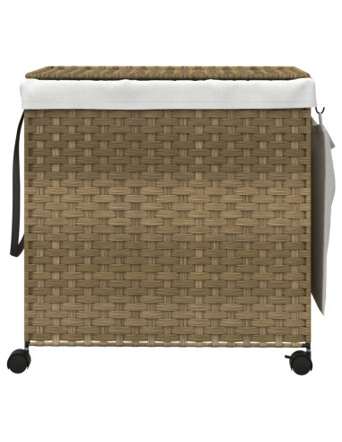 Cesto Portabiancheria con Ruote 60x35x60,5 cm Rattan