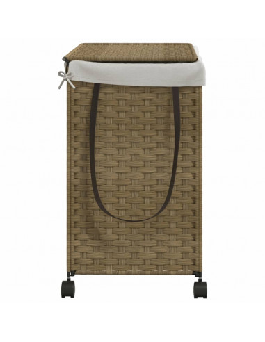 Cesto Portabiancheria con Ruote 60x35x60,5 cm Rattan