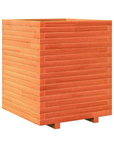 Fioriera Giardino Marrone Cera 60x60x72 cm Legno Massello Pino