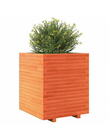 Fioriera Giardino Marrone Cera 60x60x72 cm Legno Massello Pino