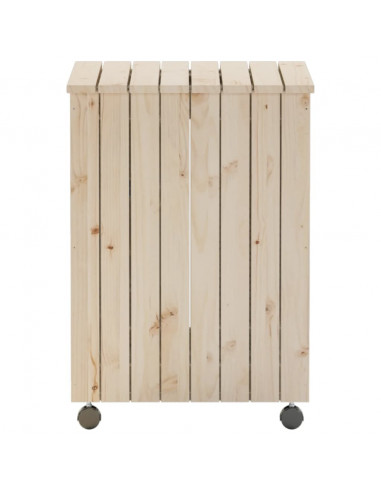 Cesta Biancheria con Ruote RANA 45x45x64 cm Legno Massello Pino