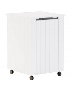 Cesta Biancheria con Ruote RANA Bianca 45x45x64cm Massello Pino 2