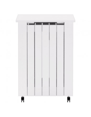 Cesta Biancheria con Ruote RANA Bianca 45x45x64cm Massello Pino