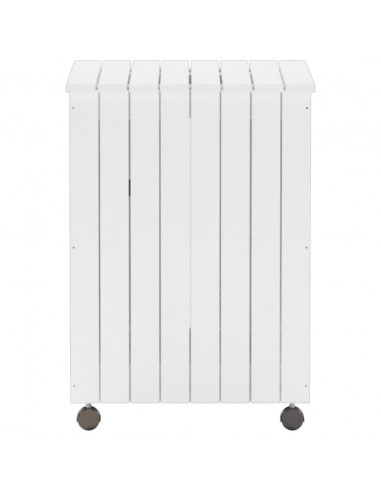 Cesta Biancheria con Ruote RANA Bianca 45x45x64cm Massello Pino