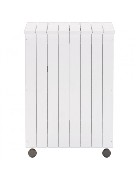 Cesta Biancheria con Ruote RANA Bianca 45x45x64cm Massello Pino