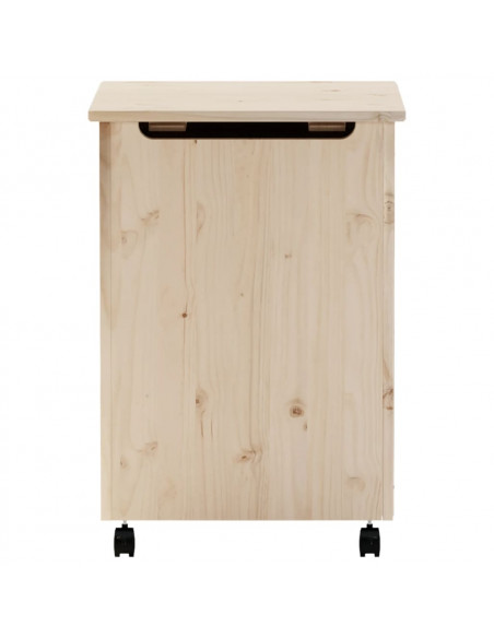 Cesta Biancheria con Ruote RANA 45x45x64 cm Legno Massello Pino