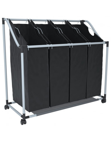Classificatore lavanderia con 4 borse nero
