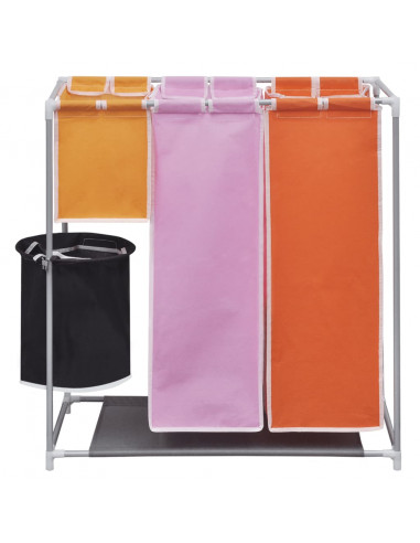 3-Section Porta biancheria da lavanderia + cestino
