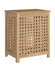 Cesto del Bucato 50x35x60 cm in Legno Massello di Teak 2