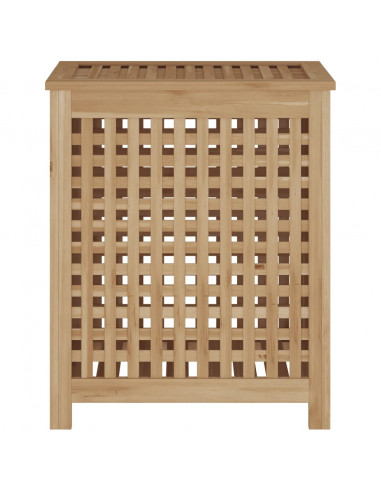 Cesto del Bucato 50x35x60 cm in Legno Massello di Teak
