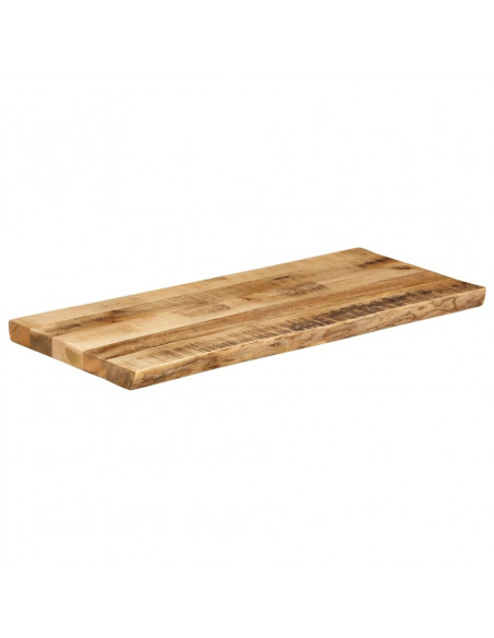 Piano Tavolo Bordi Vivi 90x40x2,5cm Legno Massello Mango Grezzo