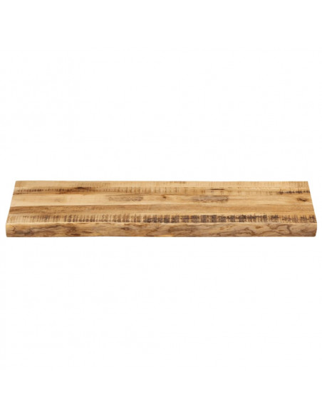 Piano Tavolo Bordi Vivi 90x40x2,5cm Legno Massello Mango Grezzo