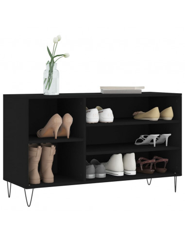 Scarpiera Nera 102x36x60 cm in Legno Multistrato