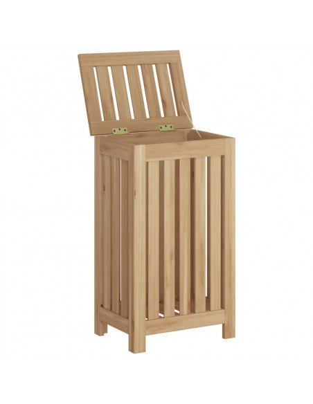 Cesto del Bucato 35x25x60 cm in Legno Massello di Teak