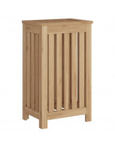 Cesto del Bucato 35x25x60 cm in Legno Massello di Teak 2
