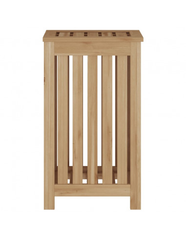 Cesto del Bucato 35x25x60 cm in Legno Massello di Teak