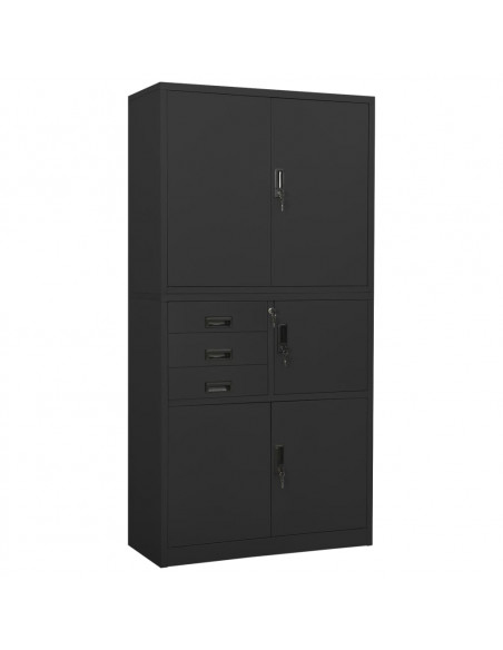 Armadio per Ufficio Antracite 90x40x180 cm in Acciaio